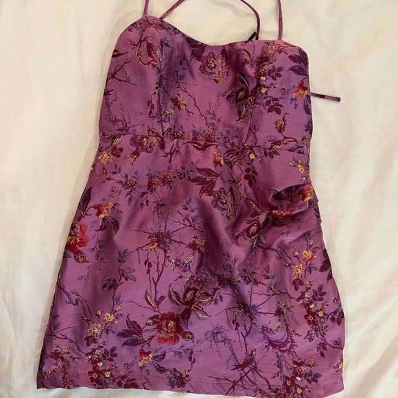 Urban Outfitters Metallic Purple Strappy Mini Dress Large - Picture 4 of 4